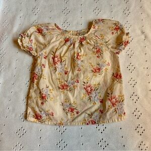 OshKosh B'gosh Cream Top with Pink & Yellow Floral Print